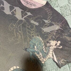 RAW Men's Dragon Graphic Tee - Black and Green